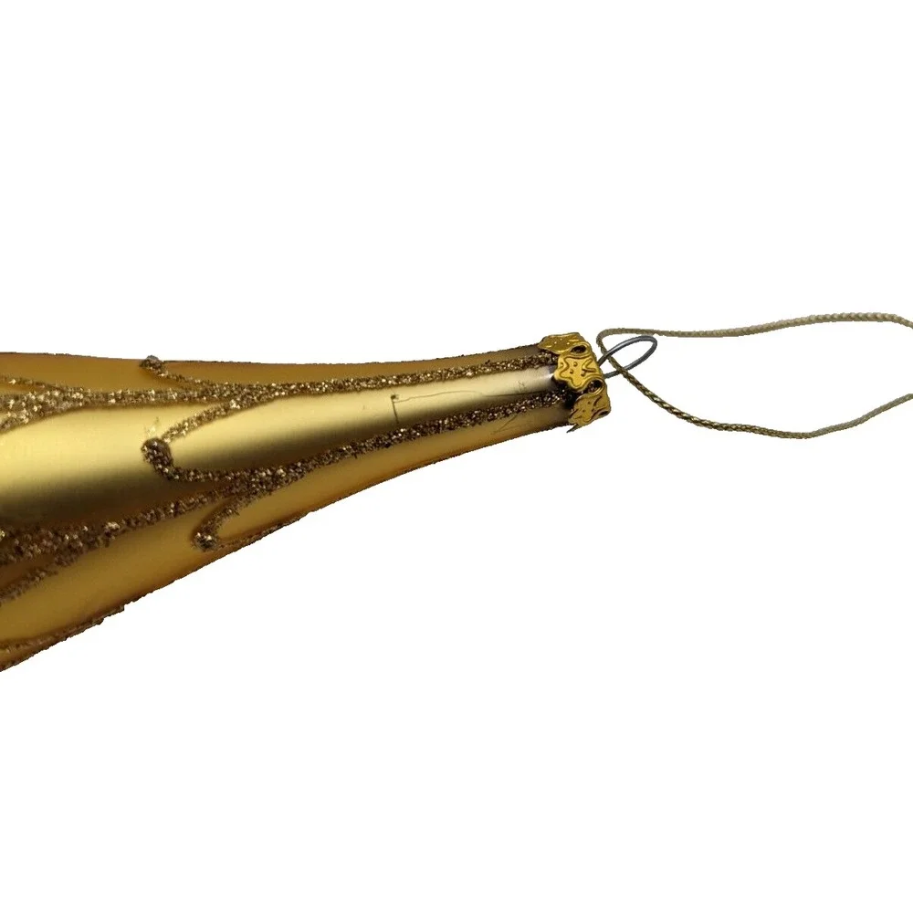 Gold with‎ Glitter Finial Ornament